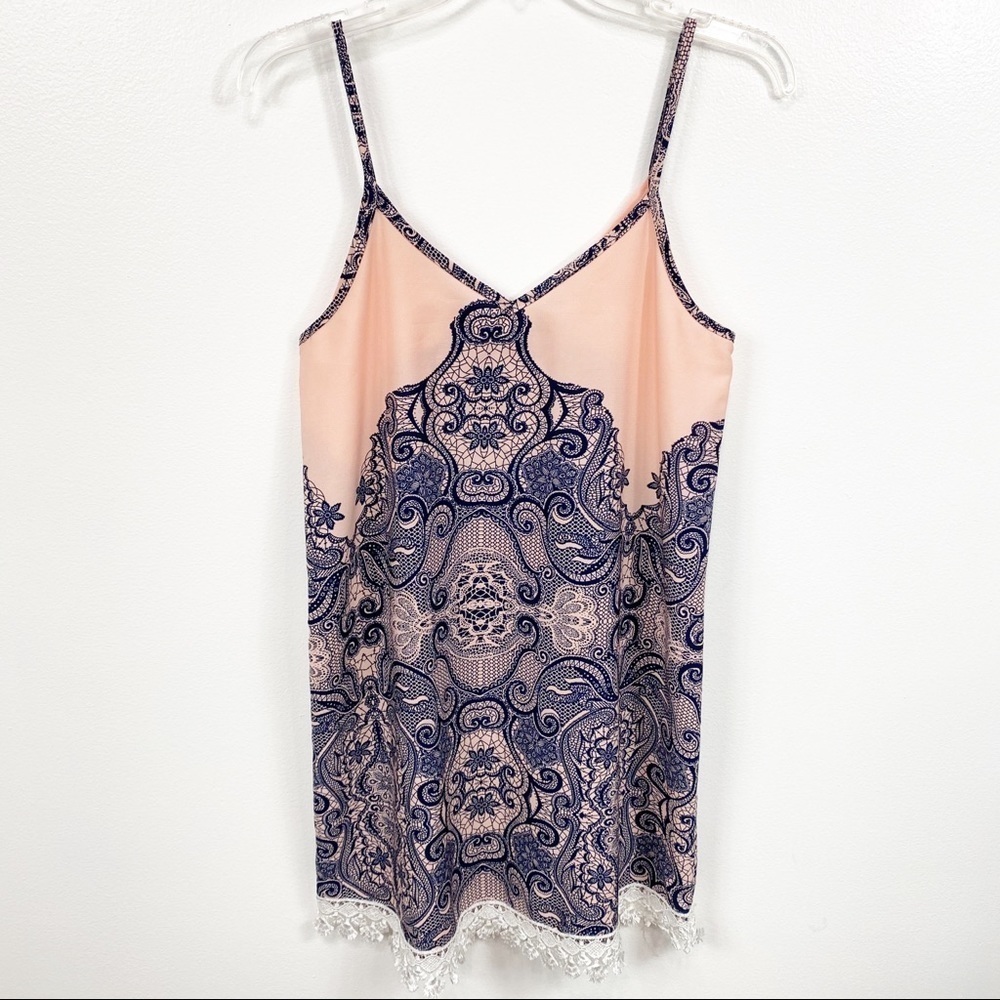 Miin Pink And Blue Spaghetti Strap Top Small